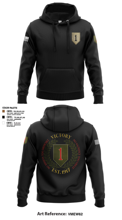 1st infantry division 88621490 Hoodie - 3