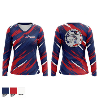 Womens Long Sleeve Vneck Shirt, Air Evac, , Teamtime, Team time, sublimation, custom sports apparel, team uniforms, spirit wear, spiritwear, sports uniforms, custom shirts, team store, custom team store, fundraiser sports, apparel fundraiser