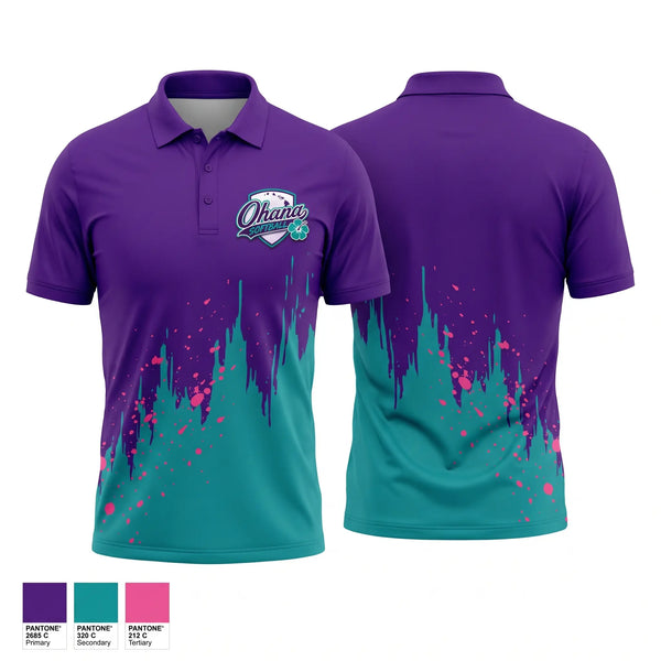 Short Sleeve Performance Polo, Ohana, Softball, Teamtime, Team time, sublimation, custom sports apparel, team uniforms, spirit wear, spiritwear, sports uniforms, custom shirts, team store, custom team store, fundraiser sports, apparel fundraiser