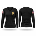 JBLM Police Department Women's Long Sleeve V-neck Shirt - 1