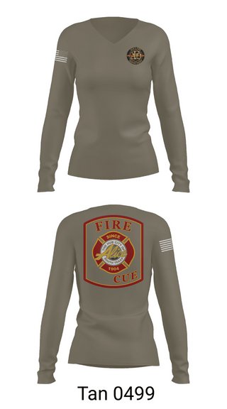 Womens Long Sleeve Vneck Shirt, Alice Fire Rescue, Fire Department, Teamtime, Team time, sublimation, custom sports apparel, team uniforms, spirit wear, spiritwear, sports uniforms, custom shirts, team store, custom team store, fundraiser sports, apparel fundraiser