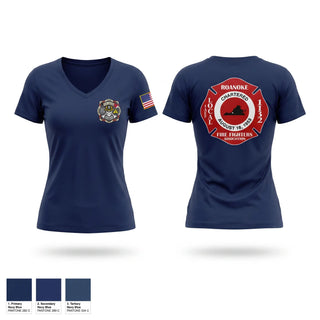 Womens Short Sleeve Vneck Shirt, Roanoke City, Fire Department, Teamtime, Team time, sublimation, custom sports apparel, team uniforms, spirit wear, spiritwear, sports uniforms, custom shirts, team store, custom team store, fundraiser sports, apparel fundraiser