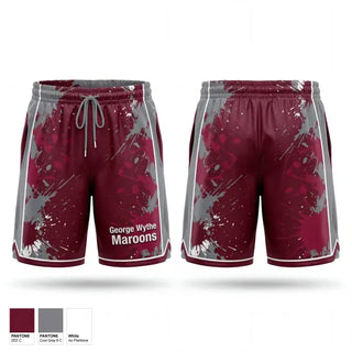 Mens Reversible Basketball Shorts, George Wythe Maroons, Men's Basketball, Teamtime, Team time, sublimation, custom sports apparel, team uniforms, spirit wear, spiritwear, sports uniforms, custom shirts, team store, custom team store, fundraiser sports, apparel fundraiser