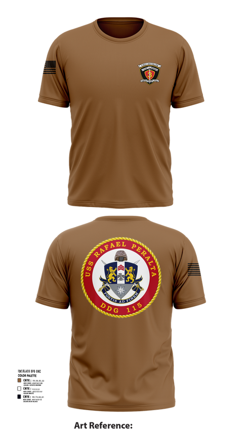 Short Sleeve Performance Shirt, USS Rafael Peralta DDG 115, Navy, Teamtime, Team time, sublimation, custom sports apparel, team uniforms, spirit wear, spiritwear, sports uniforms, custom shirts, team store, custom team store, fundraiser sports, apparel fundraiser