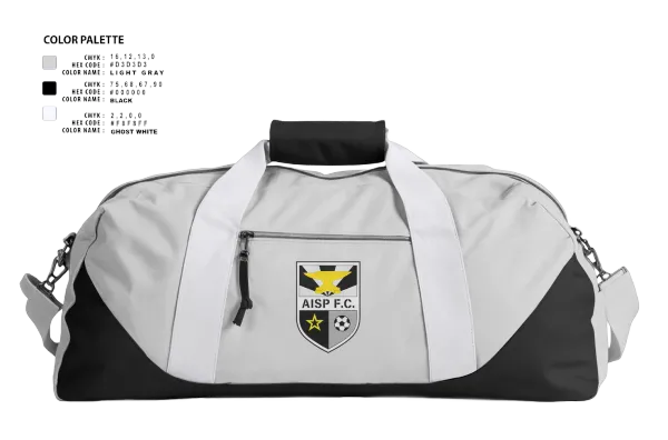 Duffle Bag, AISP F.C., Men's Soccer, Teamtime, Team time, sublimation, custom sports apparel, team uniforms, spirit wear, spiritwear, sports uniforms, custom shirts, team store, custom team store, fundraiser sports, apparel fundraiser