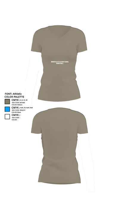 Brookfield R-III High School Basketball 85578294 Women's Short Sleeve V-neck Shirt - 20