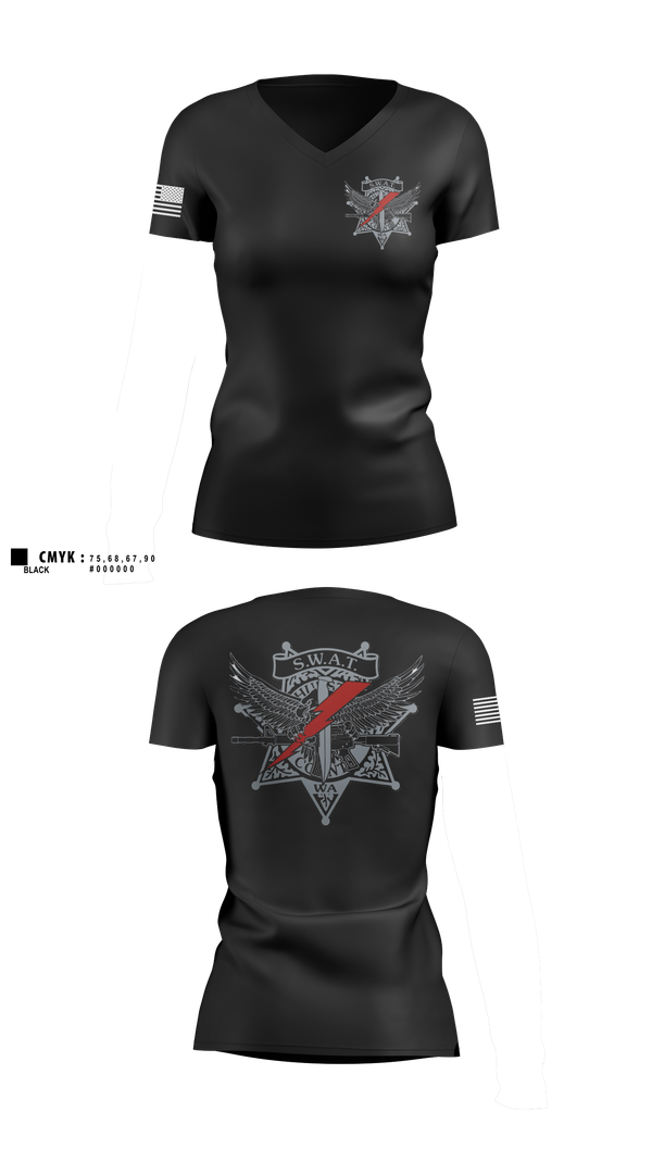 Thurston County SWAT Women's Short Sleeve V-neck Shirt - 1