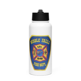 Middle Falls Fire Department Stainless Steel Water Bottle with a Straw Lid