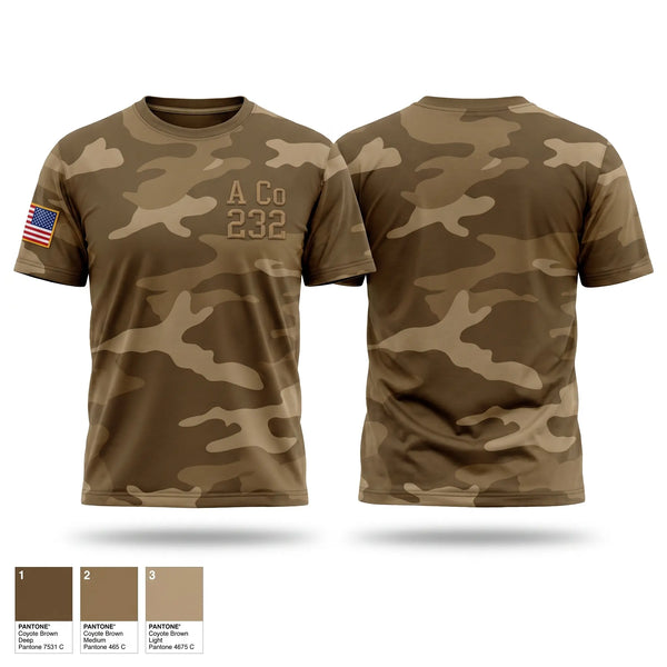 Old School Cotton Feel Shirt, A. Co 232, Army, Teamtime, Team time, sublimation, custom sports apparel, team uniforms, spirit wear, spiritwear, sports uniforms, custom shirts, team store, custom team store, fundraiser sports, apparel fundraiser