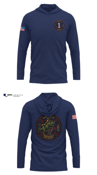 Long Sleeve Performance Shirt with hood, Alert Fire Company #1, Fire Department, Teamtime, Team time, sublimation, custom sports apparel, team uniforms, spirit wear, spiritwear, sports uniforms, custom shirts, team store, custom team store, fundraiser sports, apparel fundraiser