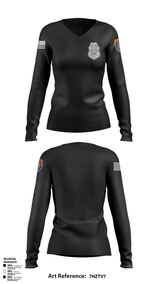 Womens Long Sleeve Vneck Shirt, pocatello police ordinance enforcement, Police, Teamtime, Team time, sublimation, custom sports apparel, team uniforms, spirit wear, spiritwear, sports uniforms, custom shirts, team store, custom team store, fundraiser sports, apparel fundraiser