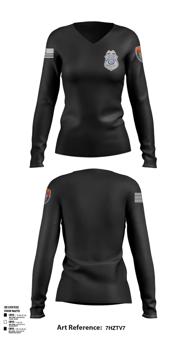 Womens Long Sleeve Vneck Shirt, pocatello police ordinance enforcement, Police, Teamtime, Team time, sublimation, custom sports apparel, team uniforms, spirit wear, spiritwear, sports uniforms, custom shirts, team store, custom team store, fundraiser sports, apparel fundraiser