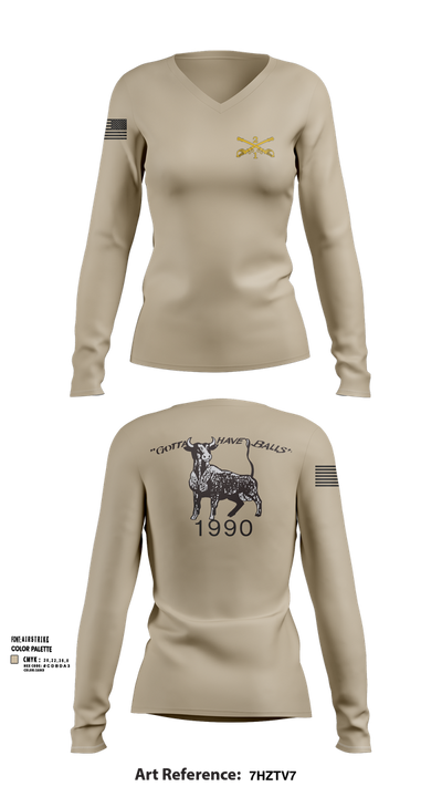 2nd Armored Cavalry Regiment 7857007 Women's Long Sleeve V-neck Shirt - 102