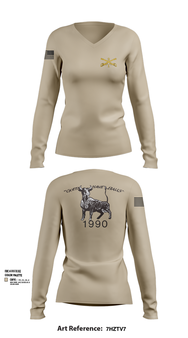 Womens Long Sleeve Vneck Shirt, 2nd Armored Cavalry Regiment, , Teamtime, Team time, sublimation, custom sports apparel, team uniforms, spirit wear, spiritwear, sports uniforms, custom shirts, team store, custom team store, fundraiser sports, apparel fundraiser