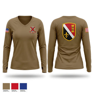 Womens Long Sleeve Vneck Shirt, 205TH HHC, National Guard, Teamtime, Team time, sublimation, custom sports apparel, team uniforms, spirit wear, spiritwear, sports uniforms, custom shirts, team store, custom team store, fundraiser sports, apparel fundraiser