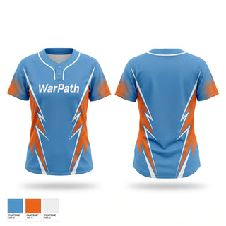 Two Button Softball Jersey, WarPath, Softball, Teamtime, Team time, sublimation, custom sports apparel, team uniforms, spirit wear, spiritwear, sports uniforms, custom shirts, team store, custom team store, fundraiser sports, apparel fundraiser