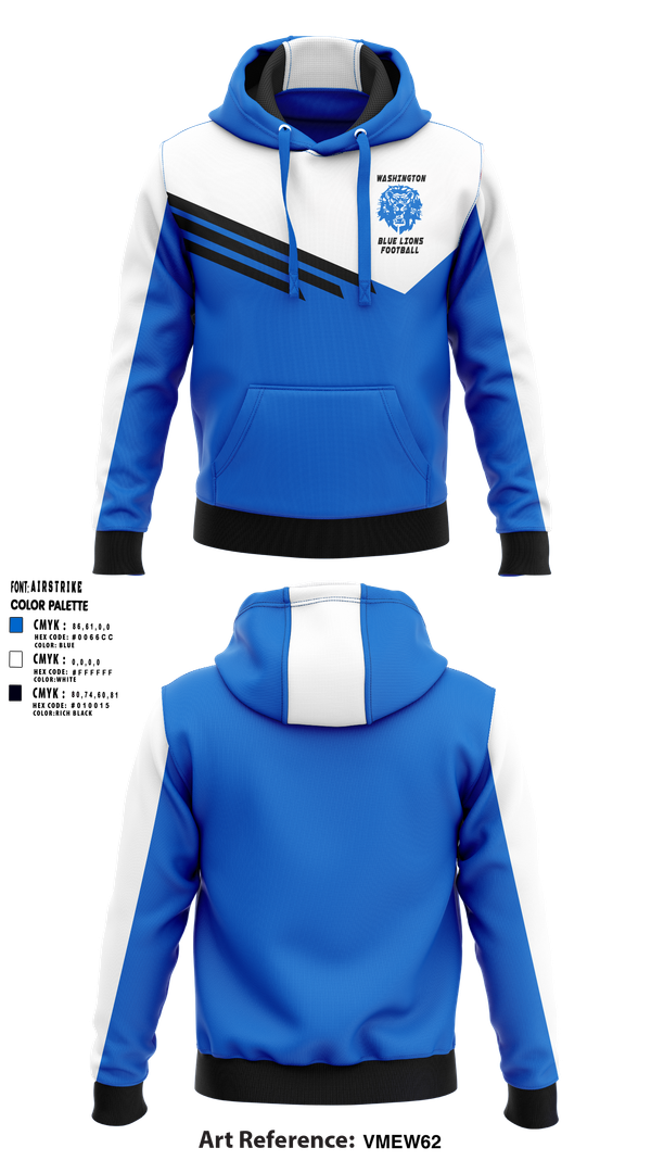 Hoodie, Washington Blue Lions Football, , Teamtime, Team time, sublimation, custom sports apparel, team uniforms, spirit wear, spiritwear, sports uniforms, custom shirts, team store, custom team store, fundraiser sports, apparel fundraiser