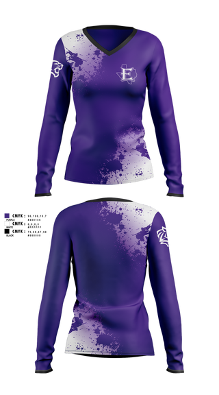 Womens Long Sleeve Vneck Shirt, Wildcats, Cross Country, Teamtime, Team time, sublimation, custom sports apparel, team uniforms, spirit wear, spiritwear, sports uniforms, custom shirts, team store, custom team store, fundraiser sports, apparel fundraiser