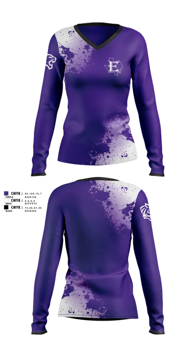 Wildcats 56765138 Women's Long Sleeve V-neck Shirt - 1