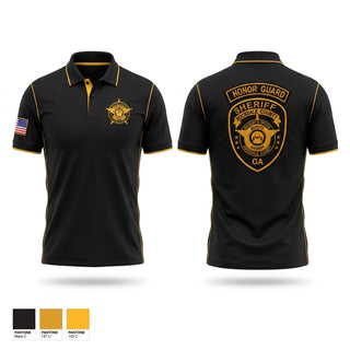 Short Sleeve Performance Polo, Rockdale County SO Honor Guard, Police, Teamtime, Team time, sublimation, custom sports apparel, team uniforms, spirit wear, spiritwear, sports uniforms, custom shirts, team store, custom team store, fundraiser sports, apparel fundraiser
