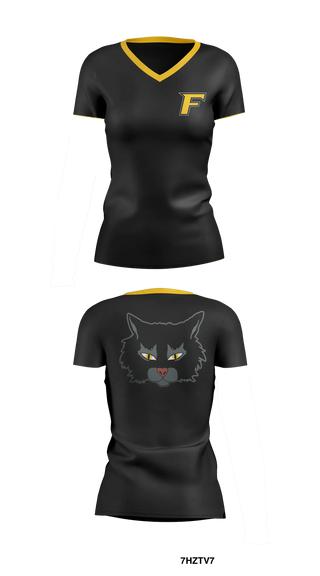 Womens Short Sleeve Vneck Shirt, Florien Blackcats, Softball, Teamtime, Team time, sublimation, custom sports apparel, team uniforms, spirit wear, spiritwear, sports uniforms, custom shirts, team store, custom team store, fundraiser sports, apparel fundraiser