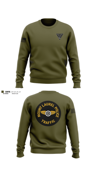 Crew Neck Sweatshirt, Mount Laurel NJ Police Traffic Bureau, Police, Teamtime, Team time, sublimation, custom sports apparel, team uniforms, spirit wear, spiritwear, sports uniforms, custom shirts, team store, custom team store, fundraiser sports, apparel fundraiser