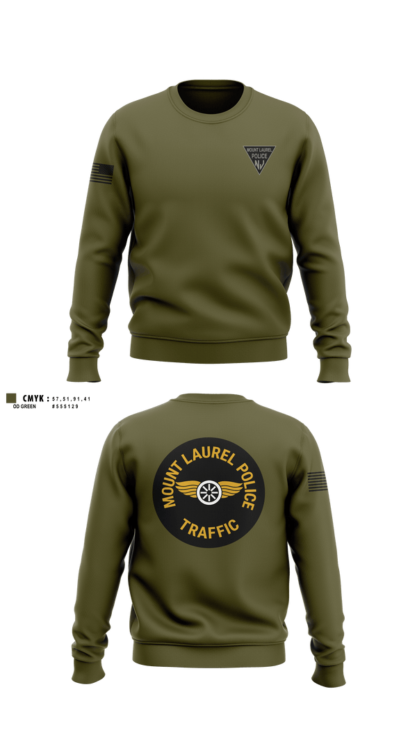 Crew Neck Sweatshirt, Mount Laurel NJ Police Traffic Bureau, Police, Teamtime, Team time, sublimation, custom sports apparel, team uniforms, spirit wear, spiritwear, sports uniforms, custom shirts, team store, custom team store, fundraiser sports, apparel fundraiser