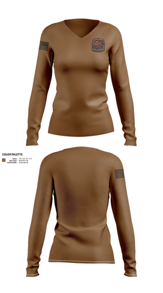 Womens Long Sleeve Vneck Shirt, Reeves County ESD 1, Fire Department, Teamtime, Team time, sublimation, custom sports apparel, team uniforms, spirit wear, spiritwear, sports uniforms, custom shirts, team store, custom team store, fundraiser sports, apparel fundraiser