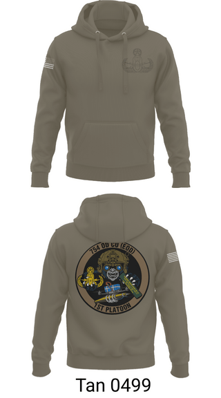 Hoodie, 1PLT 754th OD CO (EOD), Army, Teamtime, Team time, sublimation, custom sports apparel, team uniforms, spirit wear, spiritwear, sports uniforms, custom shirts, team store, custom team store, fundraiser sports, apparel fundraiser