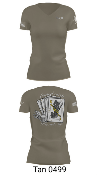 Womens Short Sleeve Vneck Shirt, Bravo Company 532ND Military Battalion, , Teamtime, Team time, sublimation, custom sports apparel, team uniforms, spirit wear, spiritwear, sports uniforms, custom shirts, team store, custom team store, fundraiser sports, apparel fundraiser