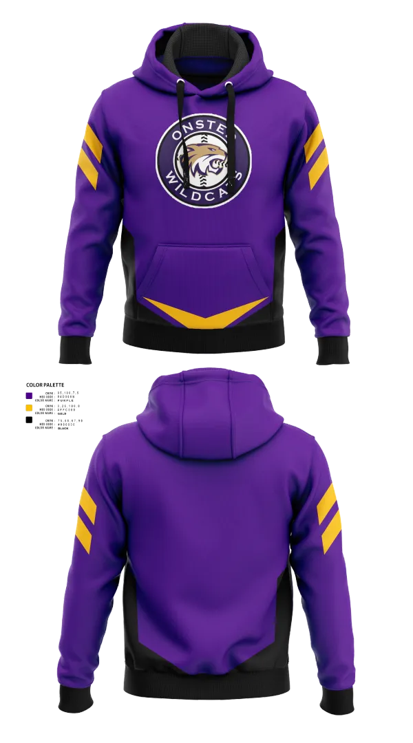 Hoodie, Onsted Wildcats, Baseball, Teamtime, Team time, sublimation, custom sports apparel, team uniforms, spirit wear, spiritwear, sports uniforms, custom shirts, team store, custom team store, fundraiser sports, apparel fundraiser