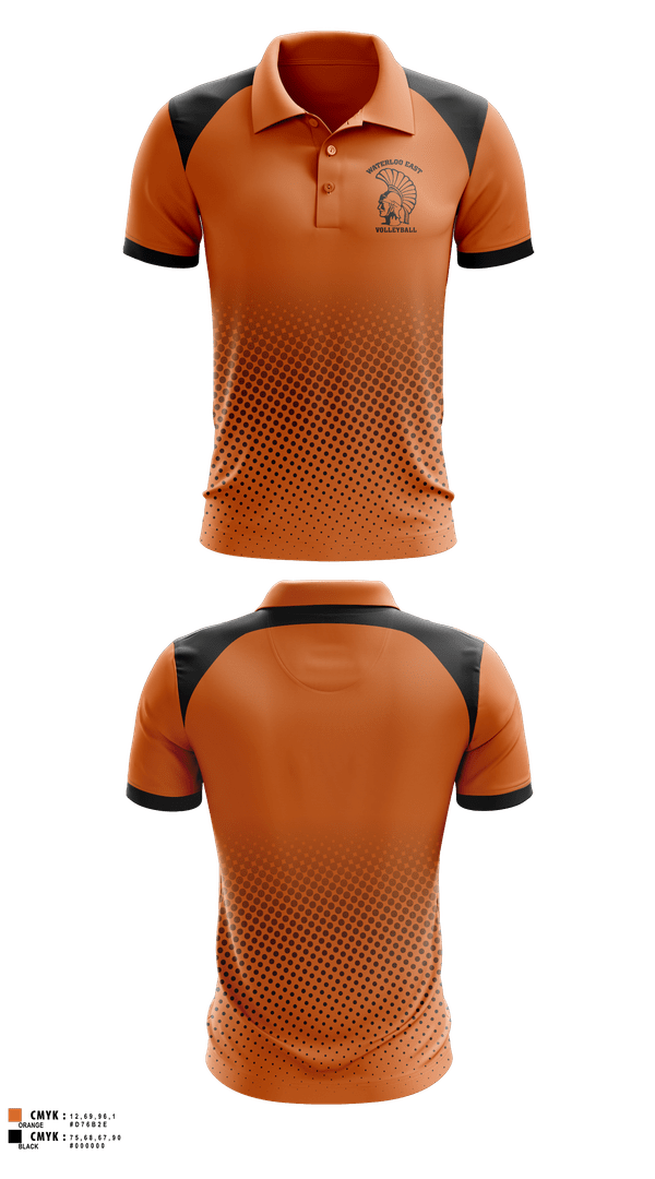 Short Sleeve Performance Polo, Waterloo East Volleyball, Women's Volleyball, Teamtime, Team time, sublimation, custom sports apparel, team uniforms, spirit wear, spiritwear, sports uniforms, custom shirts, team store, custom team store, fundraiser sports, apparel fundraiser