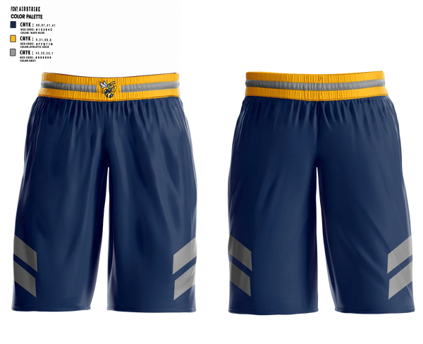 Womens Basketball Shorts, Harpursville Hornets, Women's Basketball, Teamtime, Team time, sublimation, custom sports apparel, team uniforms, spirit wear, spiritwear, sports uniforms, custom shirts, team store, custom team store, fundraiser sports, apparel fundraiser