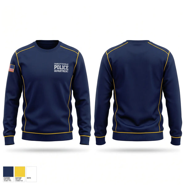 Crew Neck Sweatshirt, Charlottesville Police Department, Police, Teamtime, Team time, sublimation, custom sports apparel, team uniforms, spirit wear, spiritwear, sports uniforms, custom shirts, team store, custom team store, fundraiser sports, apparel fundraiser