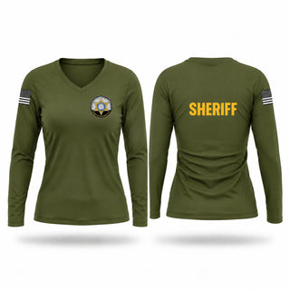 Womens Long Sleeve Vneck Shirt, Richmond County Sheriff’s Office, Police, Teamtime, Team time, sublimation, custom sports apparel, team uniforms, spirit wear, spiritwear, sports uniforms, custom shirts, team store, custom team store, fundraiser sports, apparel fundraiser