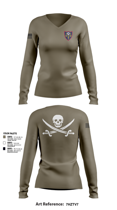 TDS 47878171 Women's Long Sleeve V-neck Shirt - 102