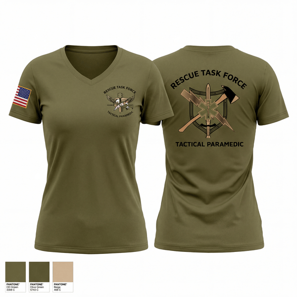 Womens Short Sleeve Vneck Shirt, Rescue Task Force, Police, Teamtime, Team time, sublimation, custom sports apparel, team uniforms, spirit wear, spiritwear, sports uniforms, custom shirts, team store, custom team store, fundraiser sports, apparel fundraiser