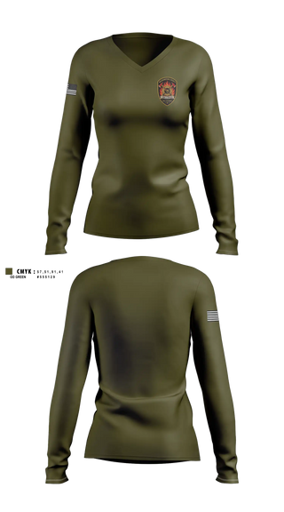 Womens Long Sleeve Vneck Shirt, Washington County Fire Department, Fire Department, Teamtime, Team time, sublimation, custom sports apparel, team uniforms, spirit wear, spiritwear, sports uniforms, custom shirts, team store, custom team store, fundraiser sports, apparel fundraiser