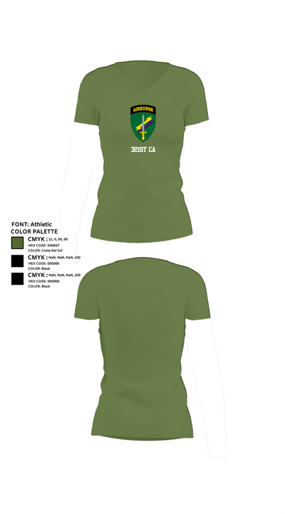 321st CA 45923194 Women's Short Sleeve V-neck Shirt - 44