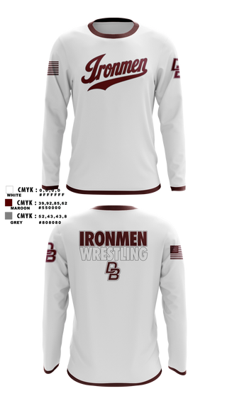Long Sleeve Performance Shirt, Ironmen, Wrestling, Teamtime, Team time, sublimation, custom sports apparel, team uniforms, spirit wear, spiritwear, sports uniforms, custom shirts, team store, custom team store, fundraiser sports, apparel fundraiser