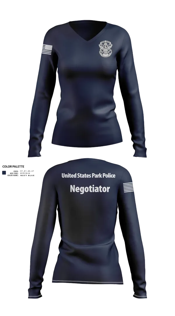 Womens Long Sleeve Vneck Shirt, Crisis Negotiations Team, , Teamtime, Team time, sublimation, custom sports apparel, team uniforms, spirit wear, spiritwear, sports uniforms, custom shirts, team store, custom team store, fundraiser sports, apparel fundraiser