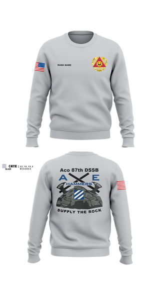 Crew Neck Sweatshirt, Aco 87th DSSB, Army, Teamtime, Team time, sublimation, custom sports apparel, team uniforms, spirit wear, spiritwear, sports uniforms, custom shirts, team store, custom team store, fundraiser sports, apparel fundraiser