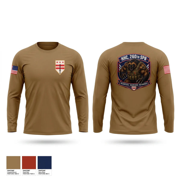 Long Sleeve Performance Shirt, HHC, 260th SPB, Army, Teamtime, Team time, sublimation, custom sports apparel, team uniforms, spirit wear, spiritwear, sports uniforms, custom shirts, team store, custom team store, fundraiser sports, apparel fundraiser