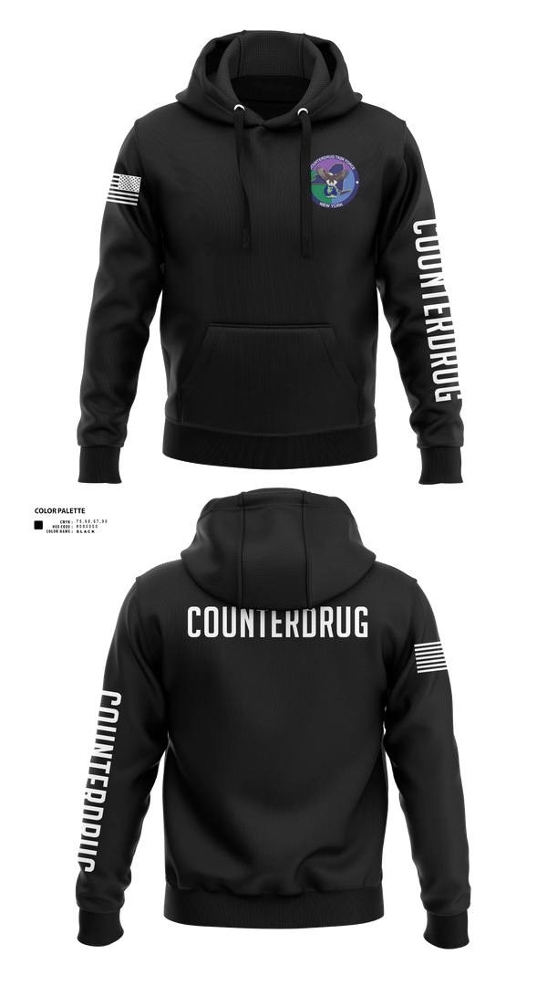 Hoodie, New York Counterdrug Task Force, Police, Teamtime, Team time, sublimation, custom sports apparel, team uniforms, spirit wear, spiritwear, sports uniforms, custom shirts, team store, custom team store, fundraiser sports, apparel fundraiser