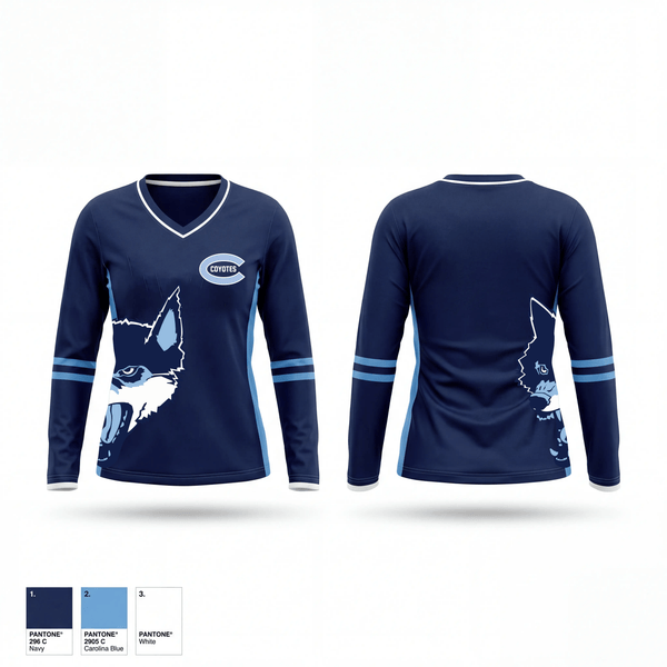 Womens Long Sleeve Vneck Shirt, Clarksburg High School, , Teamtime, Team time, sublimation, custom sports apparel, team uniforms, spirit wear, spiritwear, sports uniforms, custom shirts, team store, custom team store, fundraiser sports, apparel fundraiser