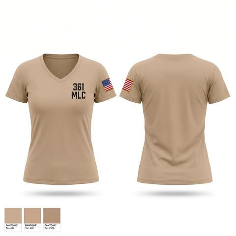 Womens Short Sleeve Vneck Shirt, 361 MLC, Army, Teamtime, Team time, sublimation, custom sports apparel, team uniforms, spirit wear, spiritwear, sports uniforms, custom shirts, team store, custom team store, fundraiser sports, apparel fundraiser