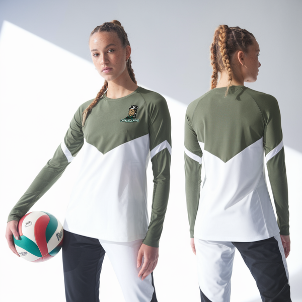 Womens Long Sleeve Vneck Shirt, Crowley's Ridge College Volleyball, Women's Volleyball, Teamtime, Team time, sublimation, custom sports apparel, team uniforms, spirit wear, spiritwear, sports uniforms, custom shirts, team store, custom team store, fundraiser sports, apparel fundraiser
