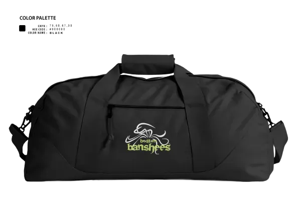 Duffle Bag, Boston Banshees, Football, Teamtime, Team time, sublimation, custom sports apparel, team uniforms, spirit wear, spiritwear, sports uniforms, custom shirts, team store, custom team store, fundraiser sports, apparel fundraiser