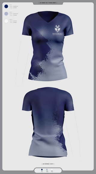 Womens Short Sleeve Vneck Shirt, Westbury Cross Country Huskies, Cross Country, Teamtime, Team time, sublimation, custom sports apparel, team uniforms, spirit wear, spiritwear, sports uniforms, custom shirts, team store, custom team store, fundraiser sports, apparel fundraiser