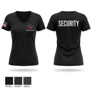 Womens Short Sleeve Vneck Shirt, Sahara Global Security, Police, Teamtime, Team time, sublimation, custom sports apparel, team uniforms, spirit wear, spiritwear, sports uniforms, custom shirts, team store, custom team store, fundraiser sports, apparel fundraiser